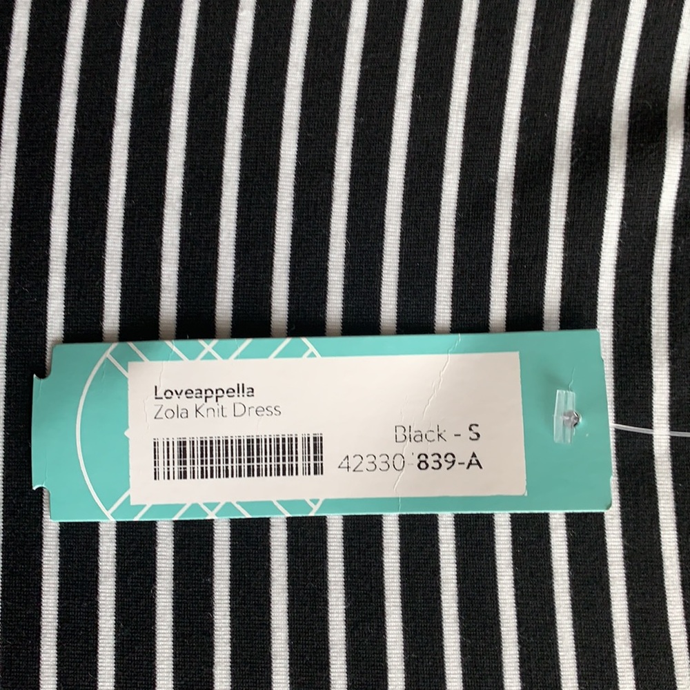 Black Striped Short Sleeve Body-con Dress - S -NWT - Picture 6 of 6
